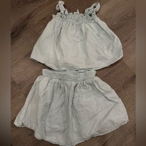 Baby Gap 2 Piece Tank and Skirt Outfit | 4T | VGUC | light blue teal | summer
